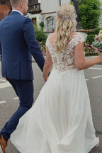 Elegant Wedding Dresses Long Tulle | Wedding dresses with lace