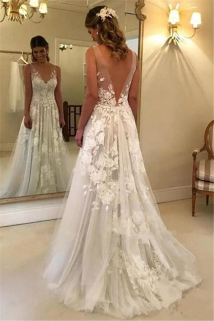 Robes de mariée élégantes en dentelle blanche