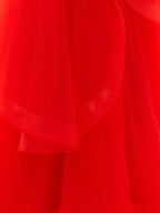 Elisa | Robe de bal bustier en organza rose pâle coupe A