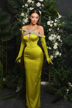 Emerald Mermaid Prom Dresses with Beadings