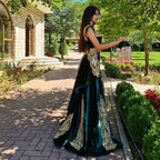 Vestidos de noche largos verdes | Vestido de noche de graduación con encaje