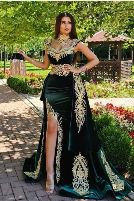 Vestidos de noche largos verdes | Vestido de noche de graduación con encaje