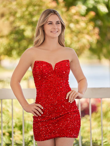 Vestidos cortos de fiesta con lentejuelas negras y escote corazón