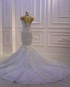 Robes de mariée sirène extravagantes | Robe de mariée en dentelle