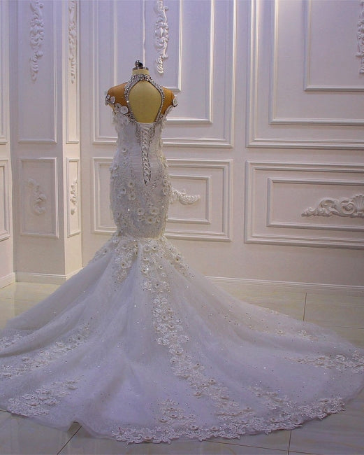 Robes de mariée sirène extravagantes | Robe de mariée en dentelle