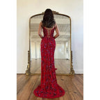 Vestido de fiesta con tirantes finos, lentejuelas y encaje brillante para mujer
