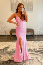 Robe de bal sirène à paillettes