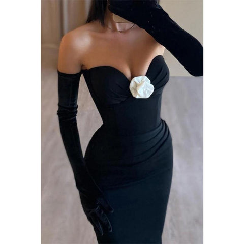 Satin Fitted Sweetheart Off-shoulder Ruched Party Prom Evening Dress