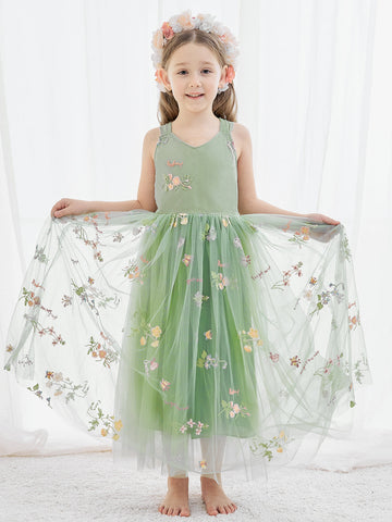 Vestido de tul de corte A hasta el tobillo (2003227711) 