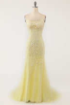 Lace Mermaid Backless Prom Formal Dress