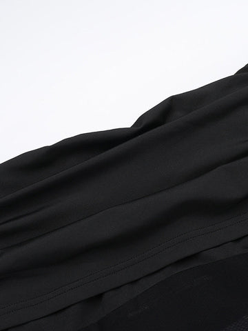 Vestidos largos de noche ajustados, plisados, transparentes, de color liso, con abertura en la entrepierna y hombros descubiertos. 