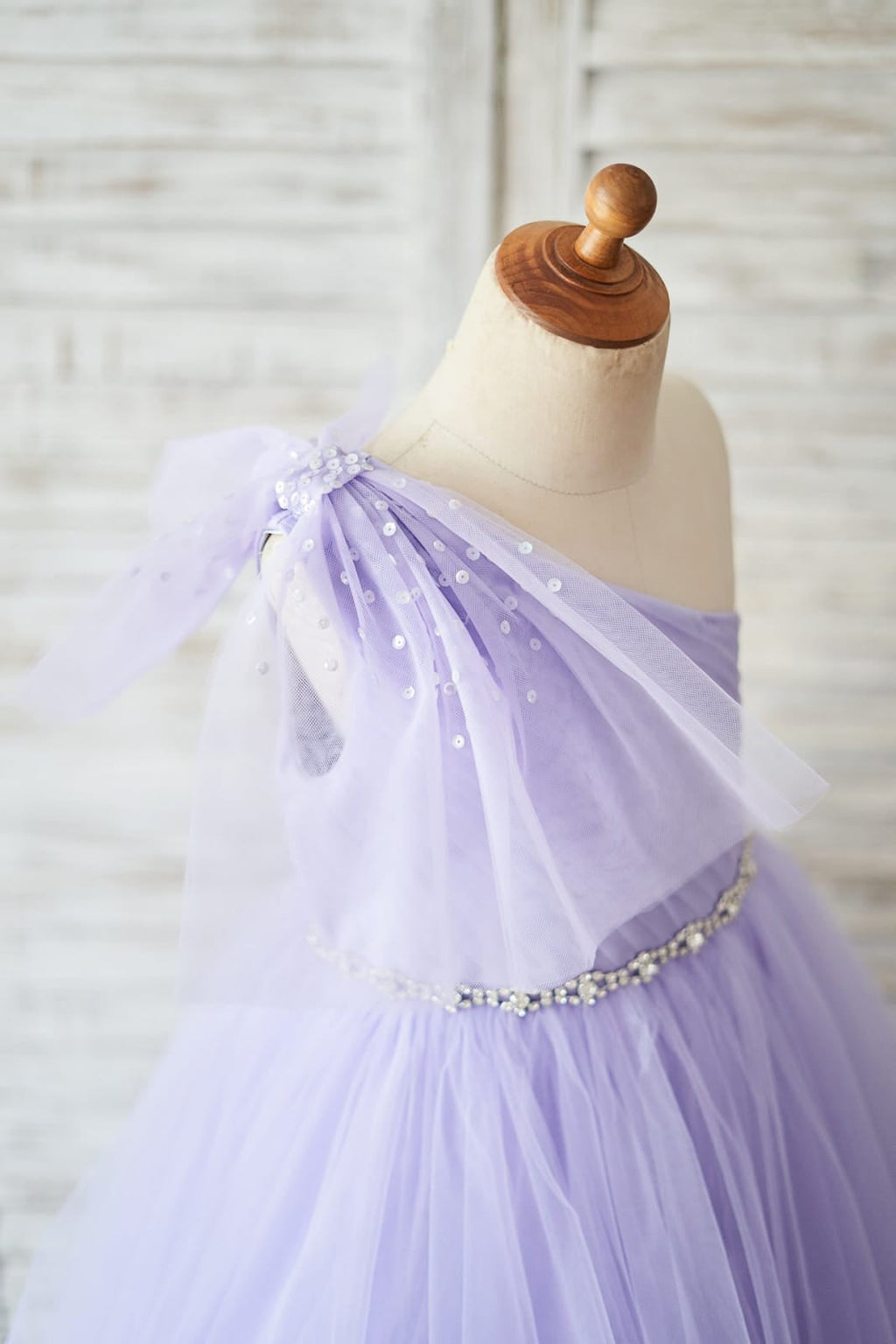 Vestido de niña de las flores de tul hasta el suelo 