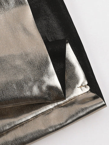 Vestidos largos de noche ajustados, sin mangas, asimétricos, plisados, brillantes, con abertura en la espalda y un solo hombro. 