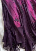 Robe de bal sirène vintage violette en mousseline de soie à perles, dos nu, longue robe de soirée Y7503
