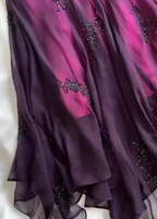 Robe de bal sirène vintage violette en mousseline de soie à perles, dos nu, longue robe de soirée Y7503