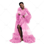 Vestido de novia de baile, bata de tul vaporosa para sesión de fotos, vestido de fiesta de boda para mujer embarazada