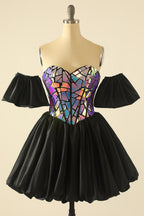 Robe de bal de promo à manches amovibles