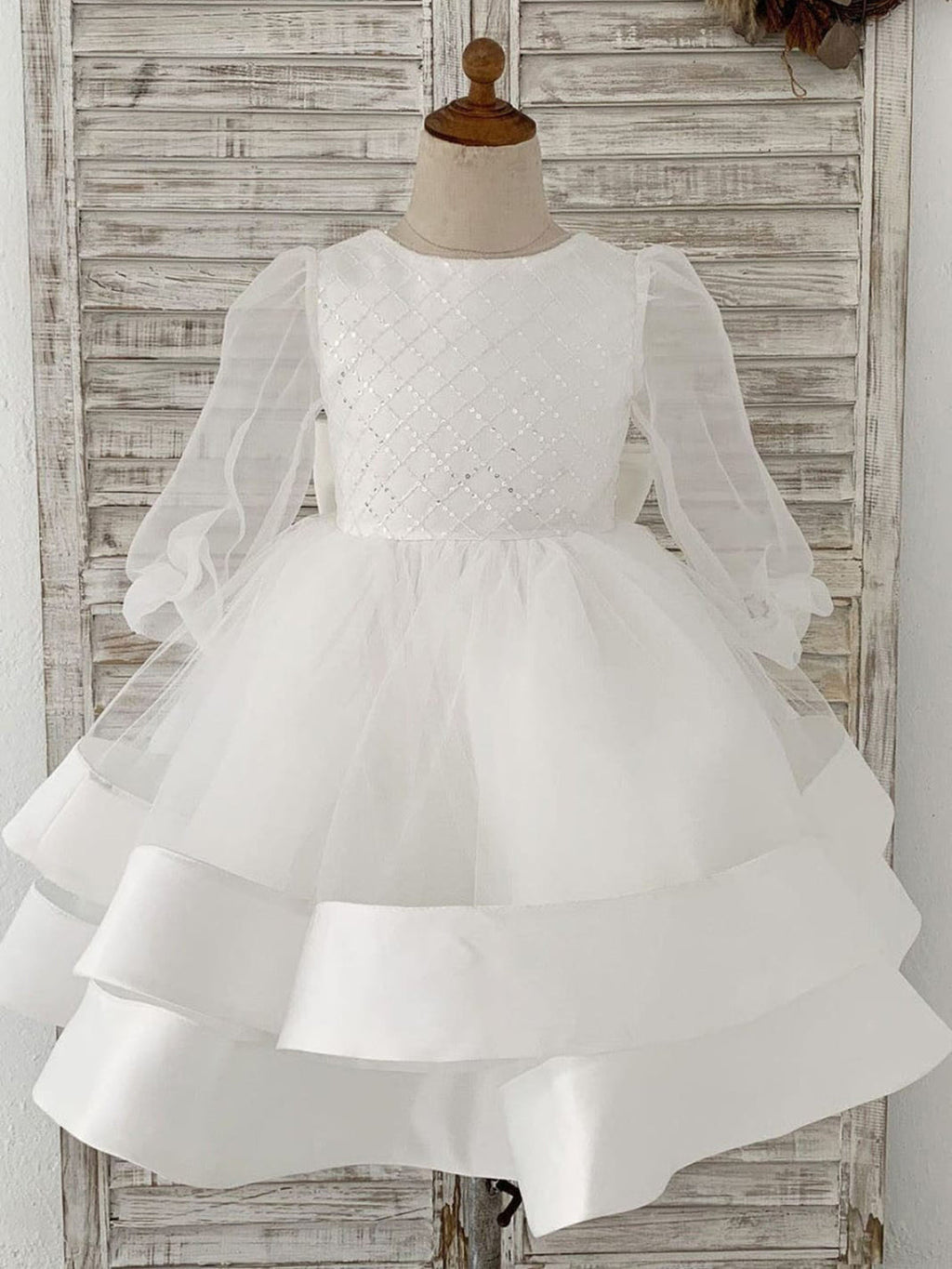 Vestido de princesa/vestido de tul hasta la rodilla para niña de las flores 