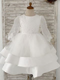 Vestido de princesa/vestido de tul hasta la rodilla para niña de las flores 