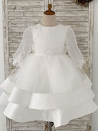 Vestido de princesa/vestido de tul hasta la rodilla para niña de las flores 