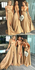 Vestido de dama de honor sexy con abertura VMB11