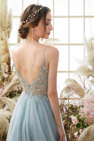 Light Beading Tulle Prom Dress