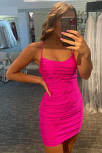 Lace Up Tight Homecoming Dress
