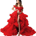 Vestido de malla para embarazadas, falda para fotos, escote en V profundo, estilo perspectiva, ideal para fotografía de retratos (6121#).