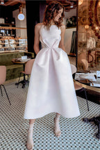 Fascinating Short A-line Backless Prom Dress with Pockets