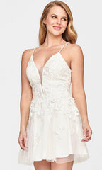 Vestido de cóctel de corte A con encaje floral
