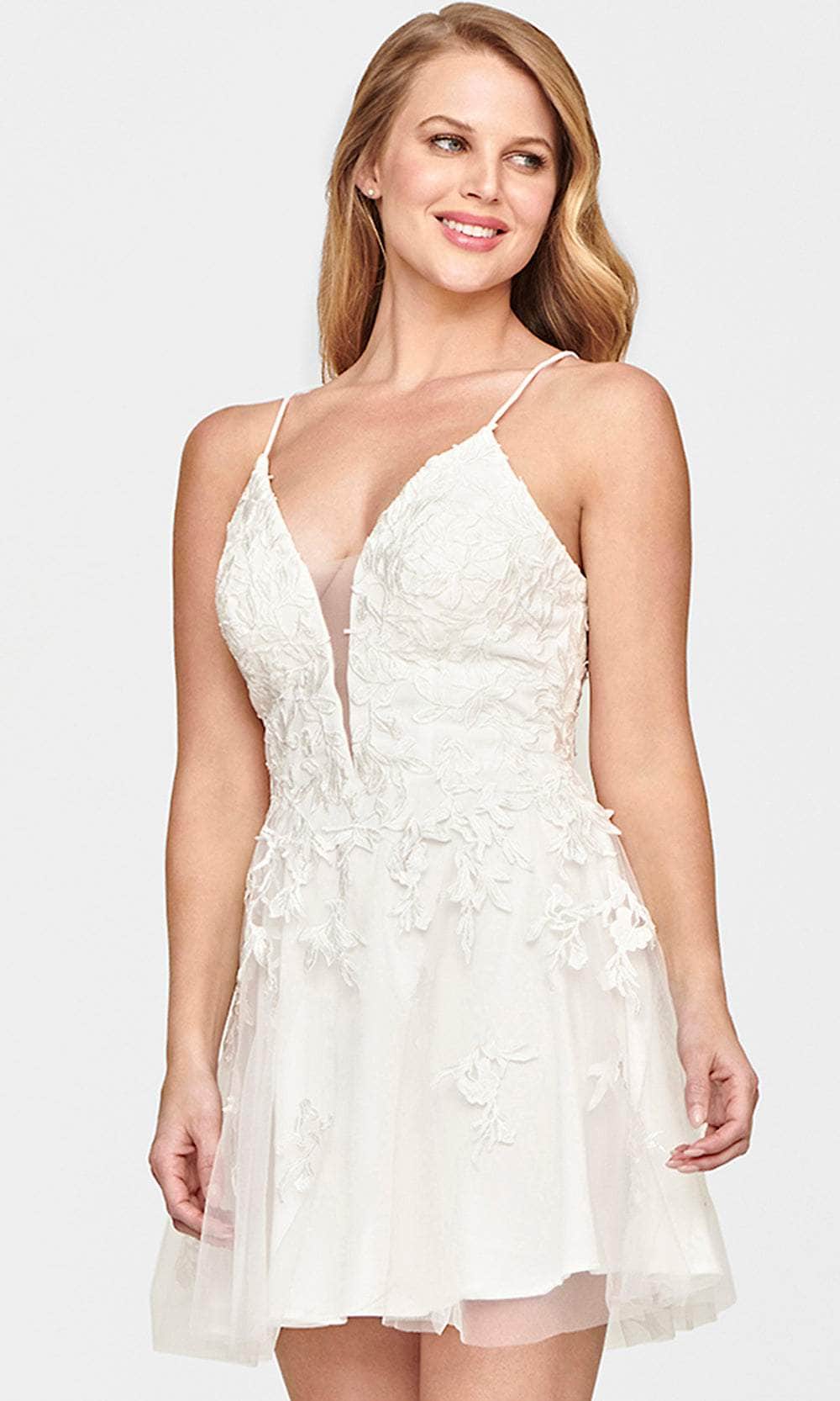 Vestido de cóctel de corte A con encaje floral