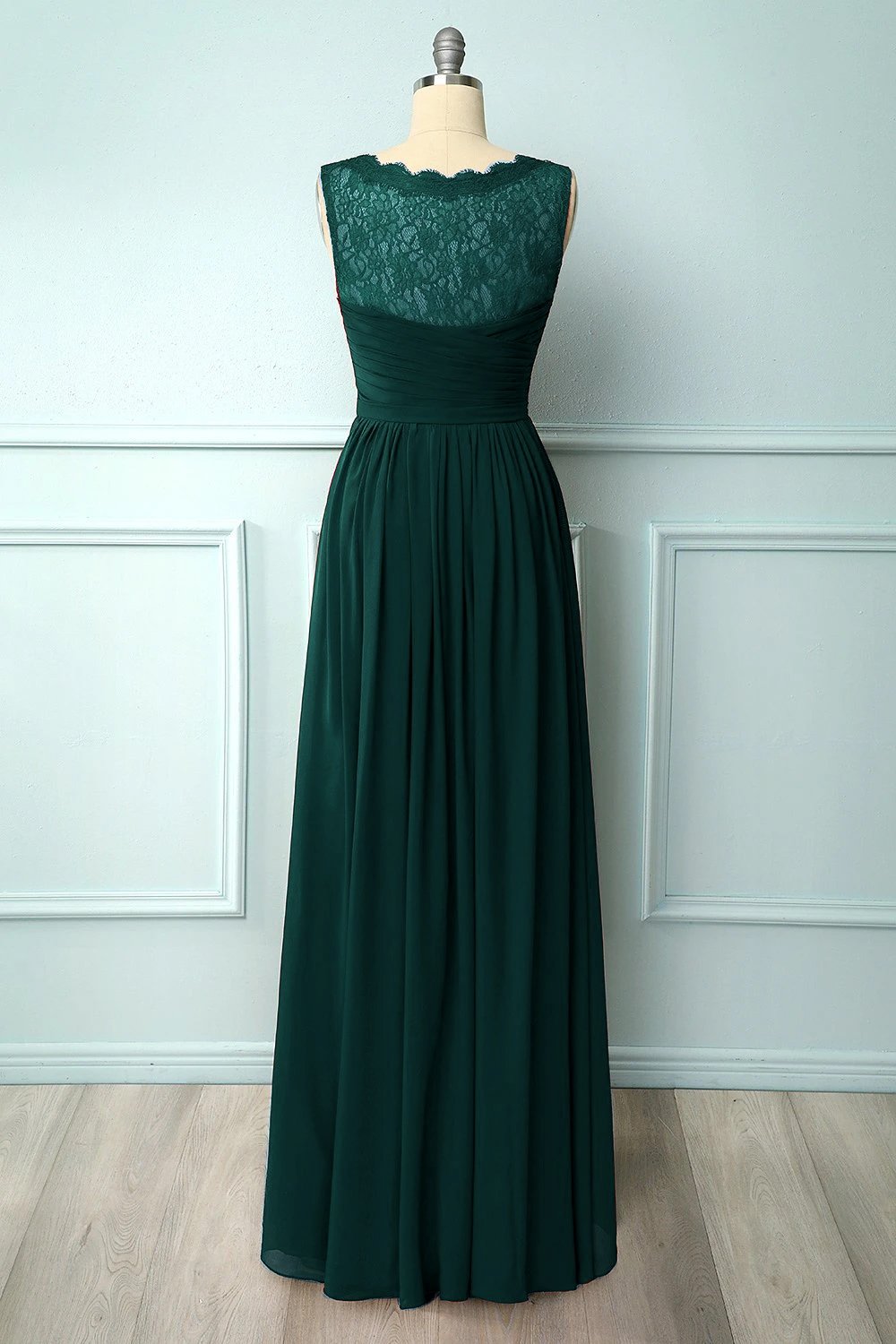 Robe de demoiselle d'honneur longue à col en V