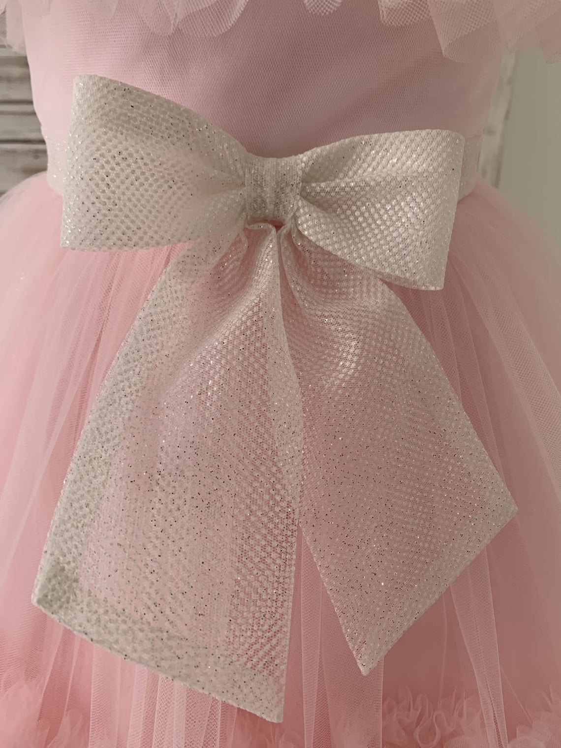 Vestido rosa de tul hasta la rodilla (2003227601) 