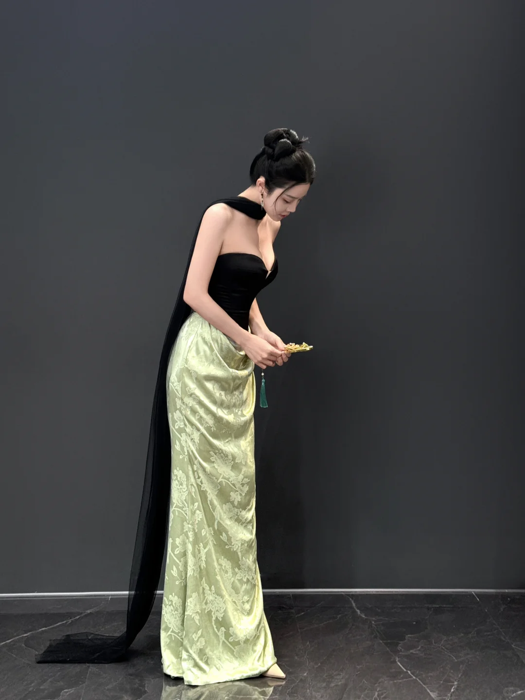 Vintage Strapless Satin Mermaid Prom Dress Long Evening Dress Y8593