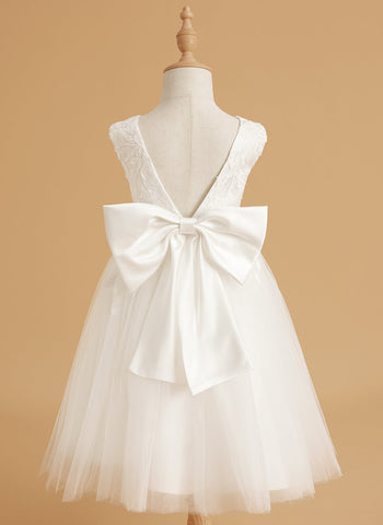 Robe de demoiselle d'honneur sans manches en dentelle et tulle, longueur genou 