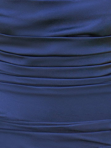 Robe de bal bustier en satin avec dentelle et gants