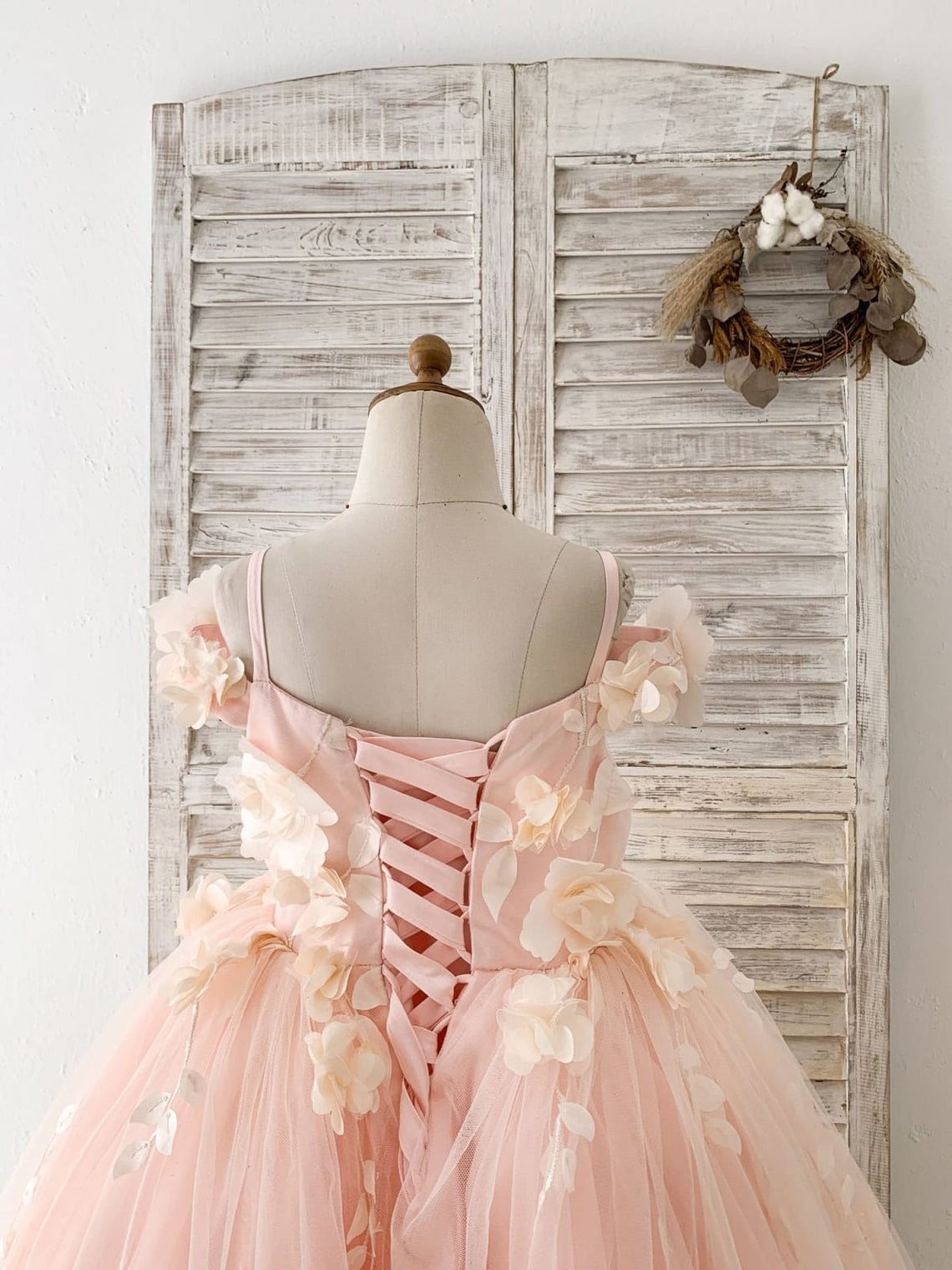 Vestido de niña de las flores de corte A, de satén y tul, hasta el suelo 