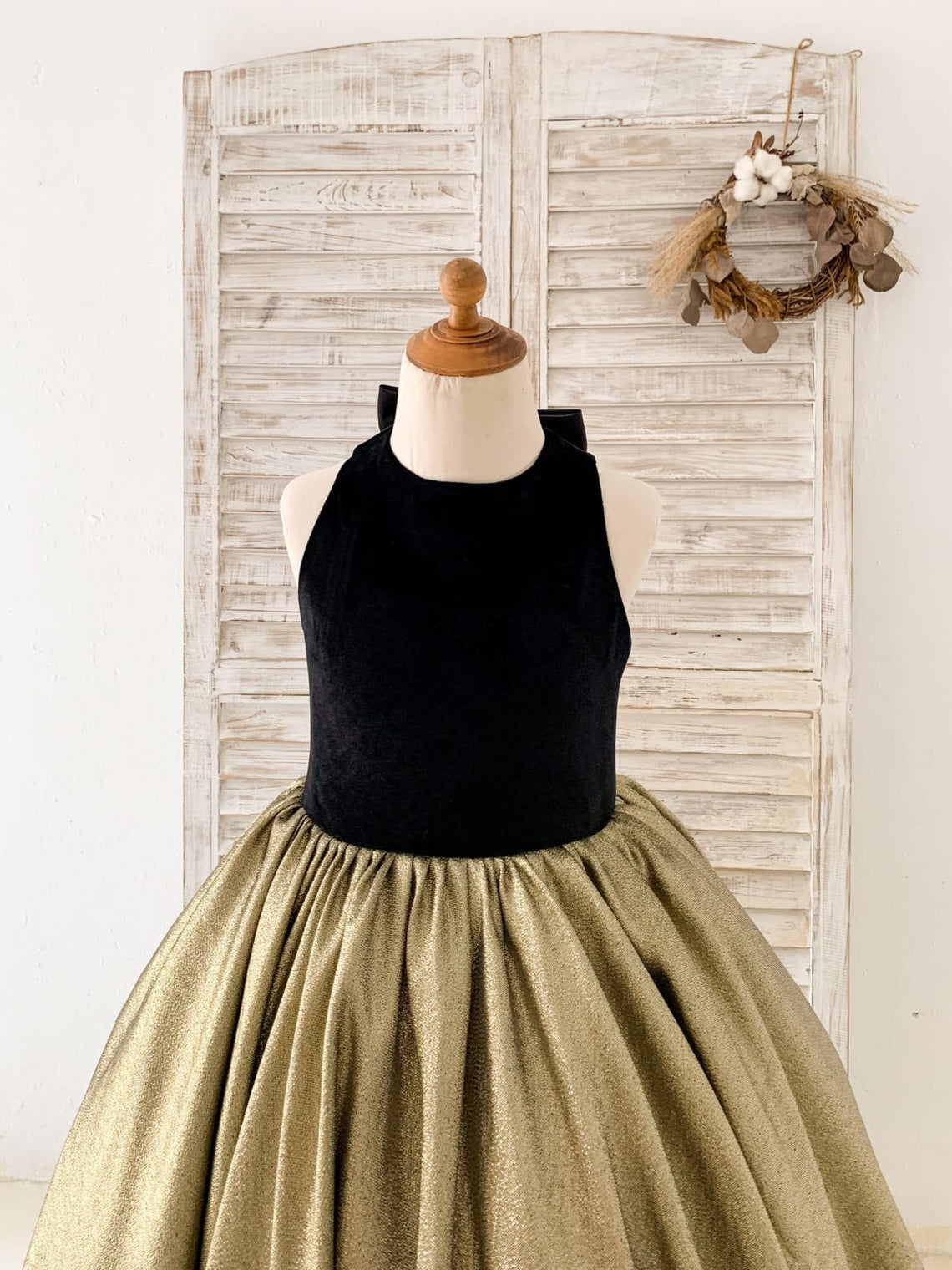 Vestido de gala/princesa de terciopelo jacquard con cola de barrido negro (2003227667) 