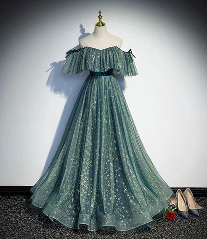 Robe de bal longue en tulle à sequins, coupe trapèze, taille S90