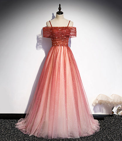 Robe de bal longue en tulle bordeaux, coupe trapèze, taille 75