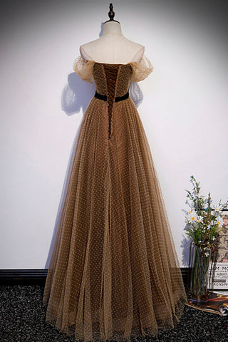 Robe de bal longue en tulle ravissante, robe de soirée trapèze s62