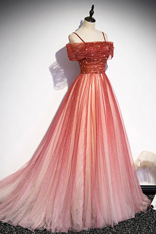 Robe de bal longue en tulle bordeaux, coupe trapèze, taille 75