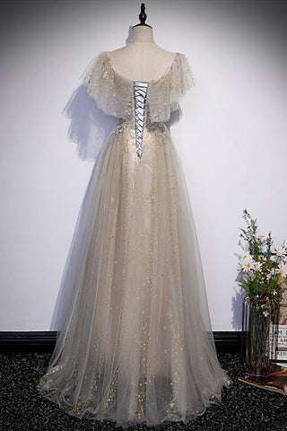 Robe de bal longue en tulle à sequins, taille S60