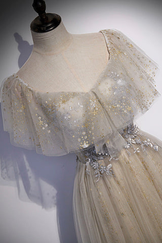 Robe de bal longue en tulle à sequins, taille S60