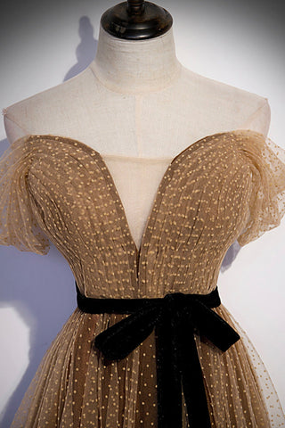 Robe de bal longue en tulle ravissante, robe de soirée trapèze s62