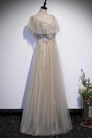 Robe de bal longue en tulle à sequins, taille S60