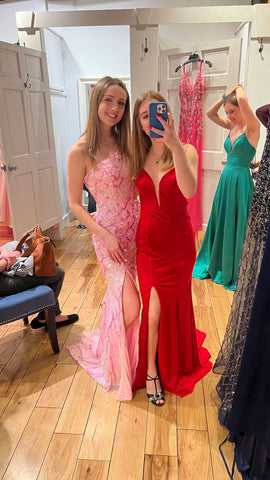 Robe de soirée chic à une épaule ornée de sequins roses, robe de soirée rose scintillante Y1633