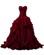 Burgundy Evening Gowns,Ball Gown Formal Dress,Evening Gowns For Teens Y1558