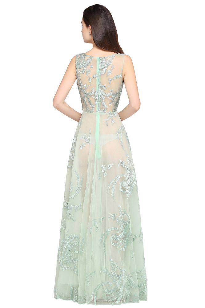 Robes de bal vertes sexy longues jusqu'au sol