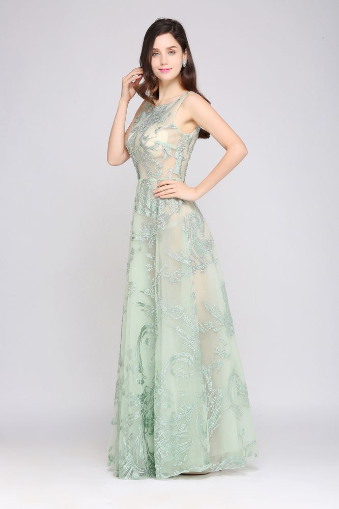 Robes de bal vertes sexy longues jusqu'au sol